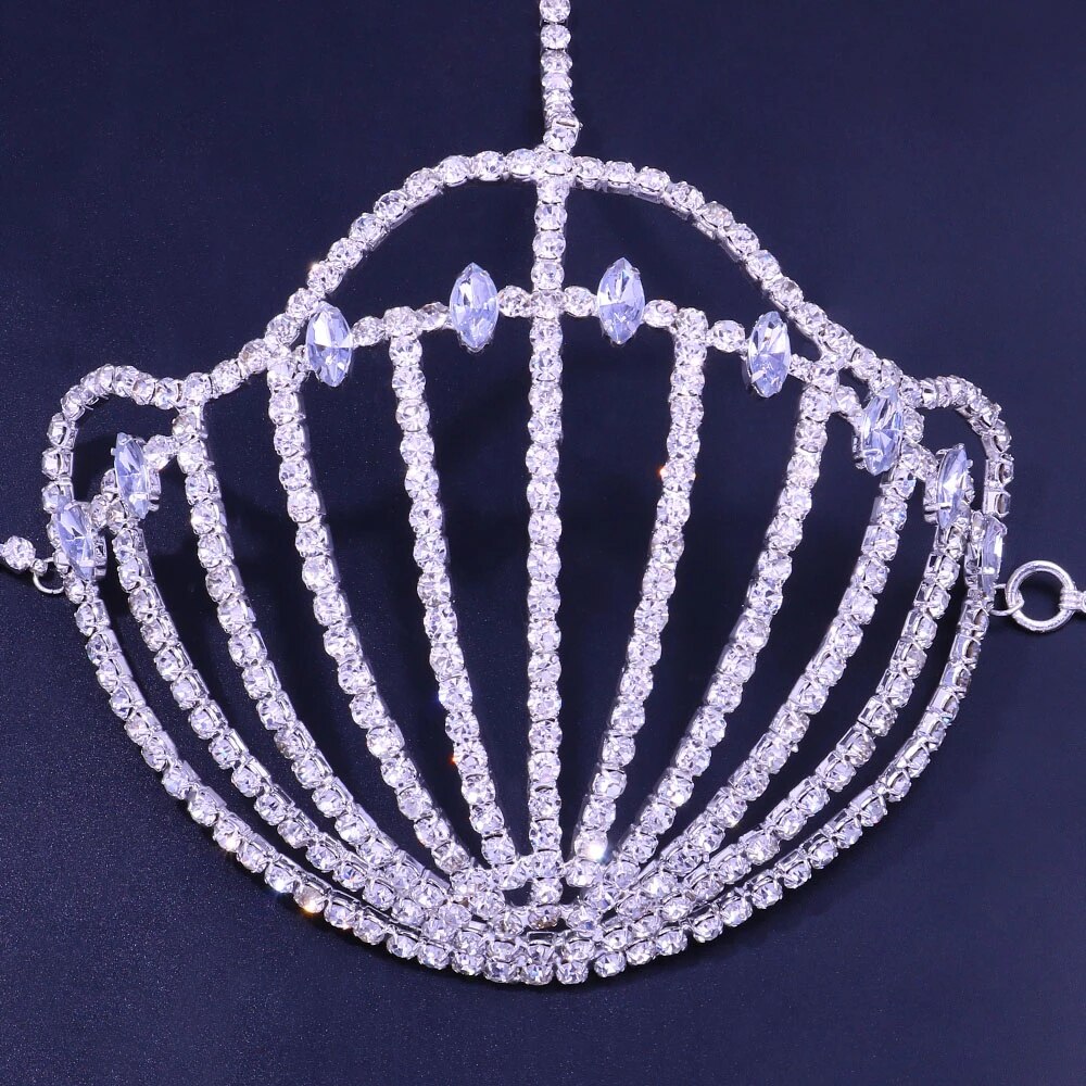 Kvinnors Kroppsmycken Geometrisk Design Koppar Rhinestone-4