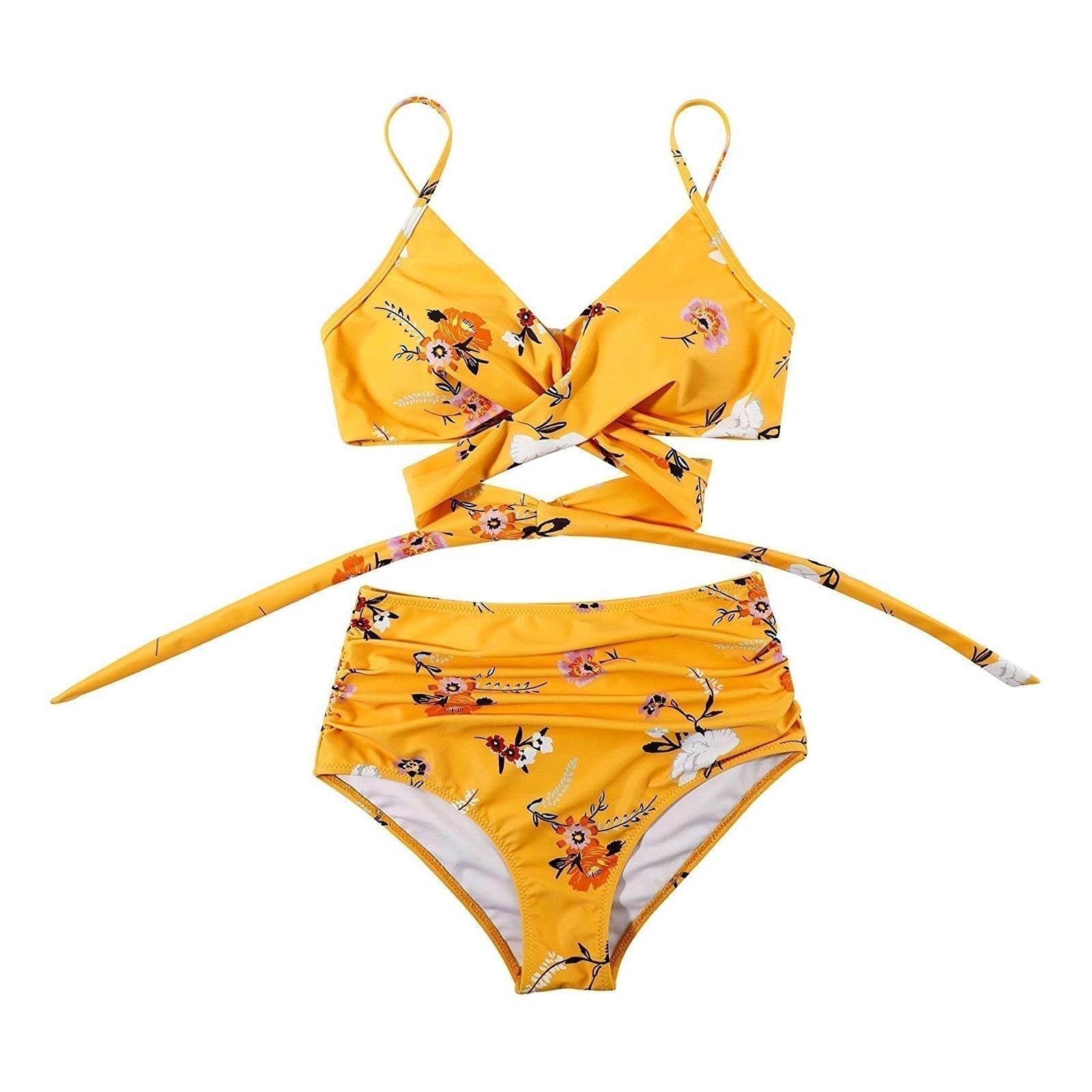 Kvinnors Högmidjad Bikini Stretchigt Material Badkläder Dam 2