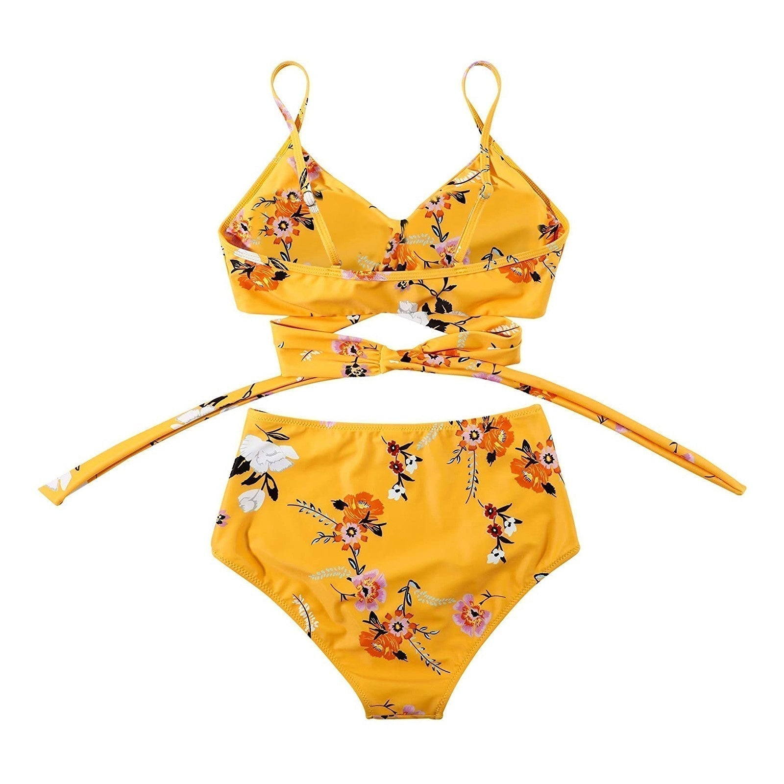 Kvinnors Högmidjad Bikini Stretchigt Material Badkläder Dam 3