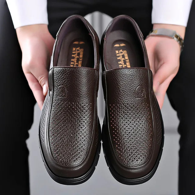 Herr Fritidsskor Loafers Äkta Läder Andningsbar Design 5