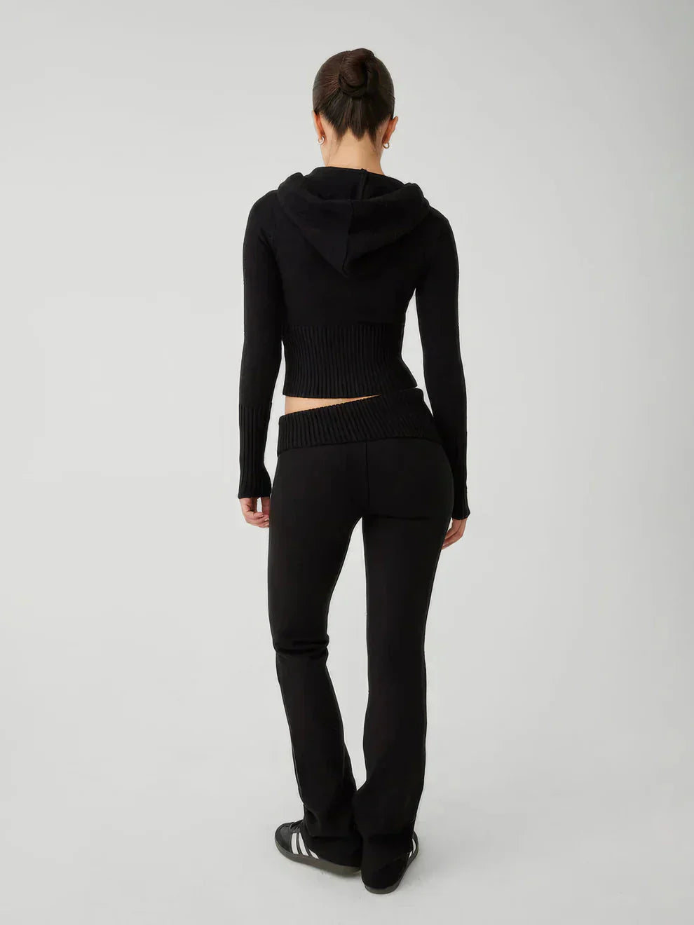 Dam Loungewear Set Tvådelat Mjuk Polyester Cardigan och Byxor-2