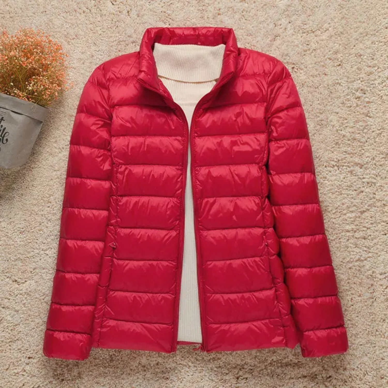 Damjacka Quiltad Modern Polyester för Kalla Dagar 6