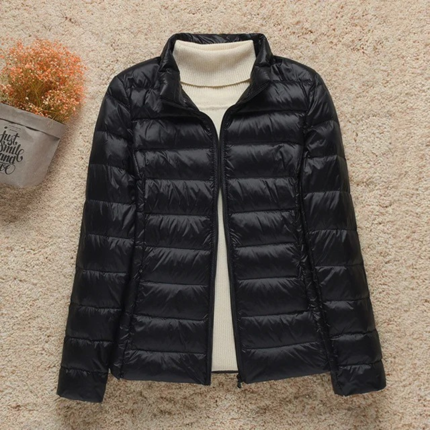 Damjacka Quiltad Modern Polyester för Kalla Dagar 4