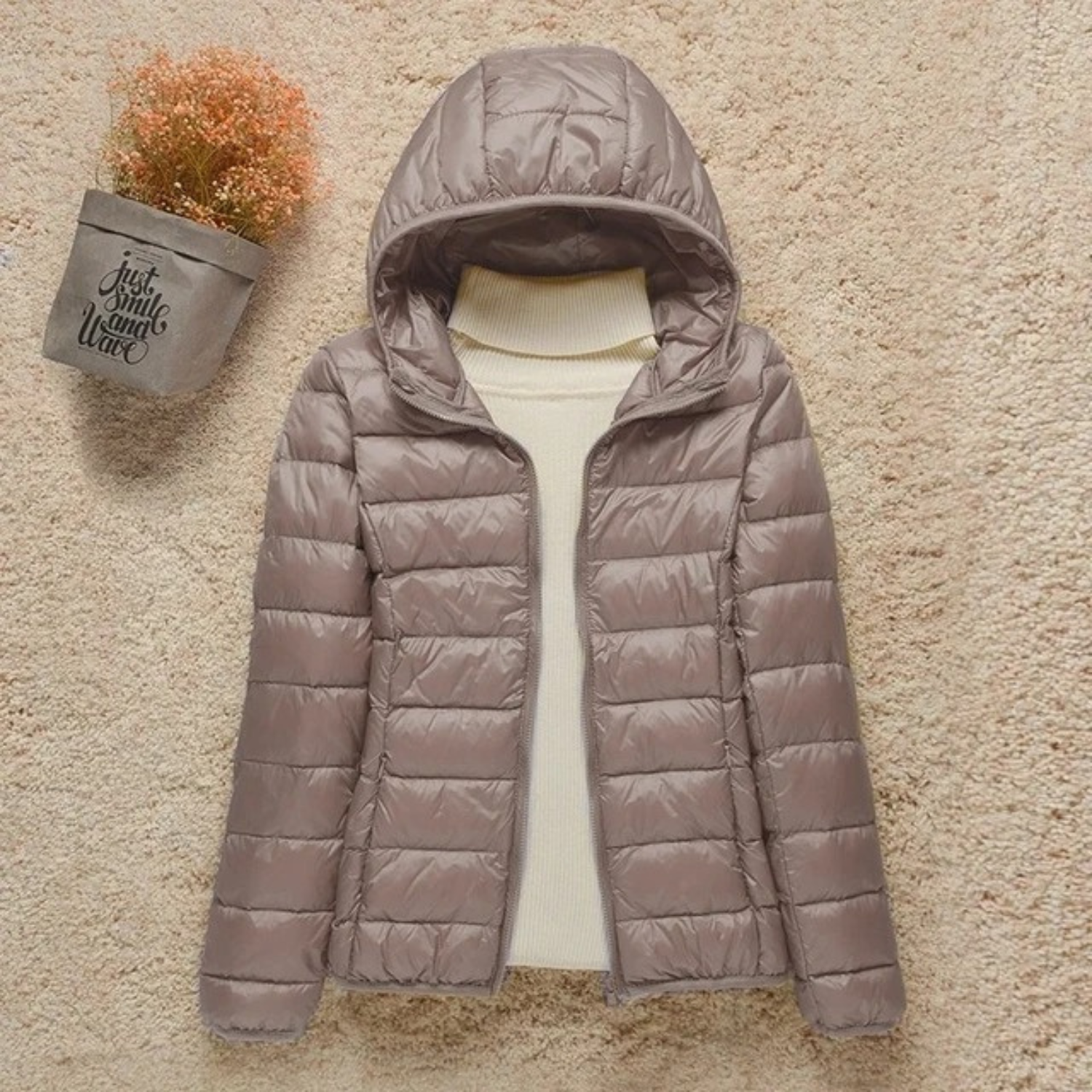 Damjacka Quiltad Modern Polyester för Kalla Dagar 8