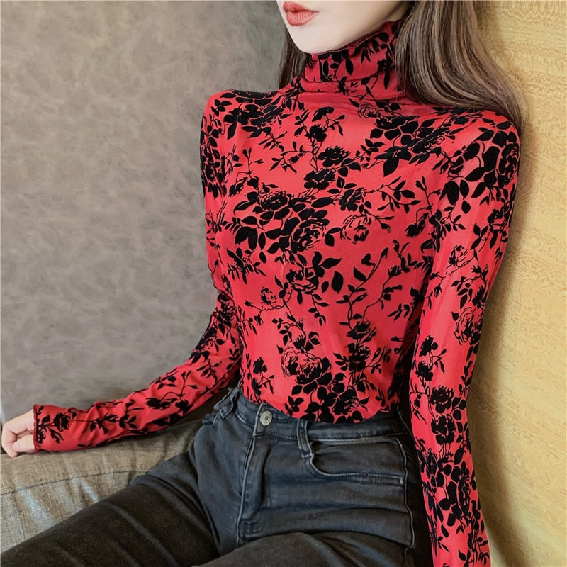 Kvinnors Klänning Transparent Rullkrage Polyester Utan Ärmar-4