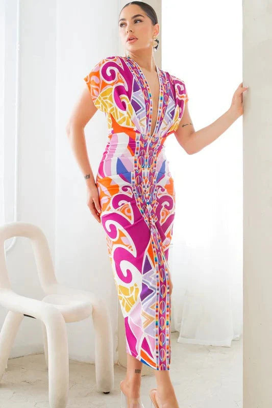 Fina Dam Klänningar Midi Bodycon Blommig Design Hållbart Material 10