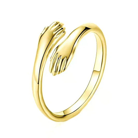 Justerbar Ring i Silver med Kram Symbol-1