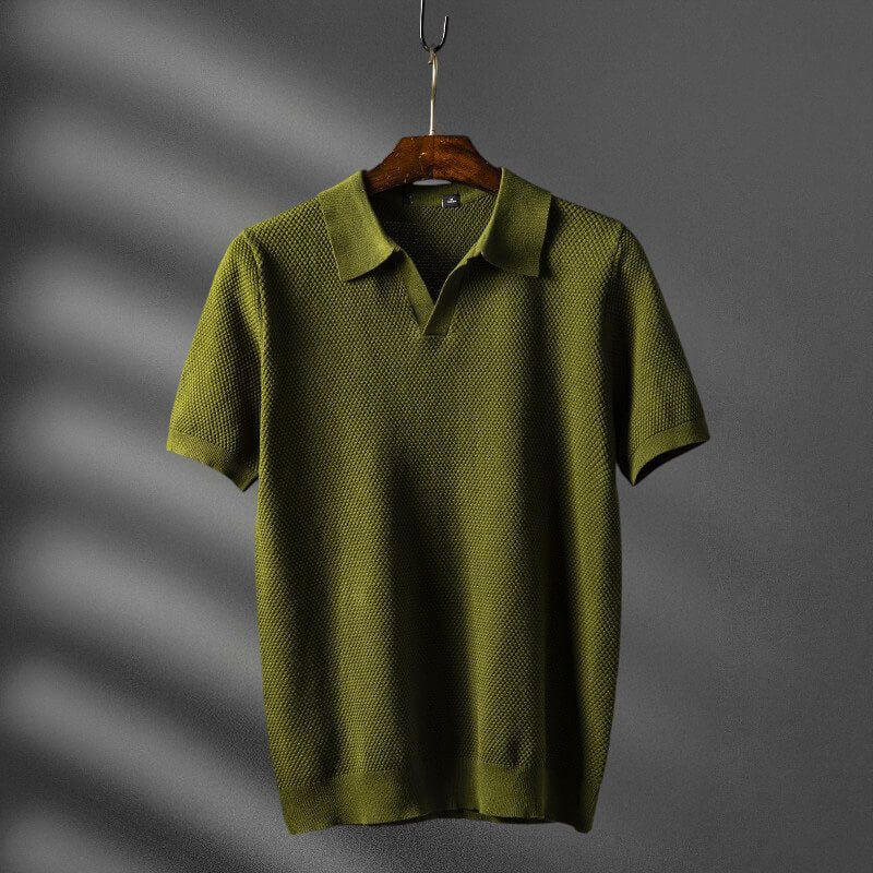 Variant image for Herr Poloshirt V-formad Krage Piuma-bomull-19