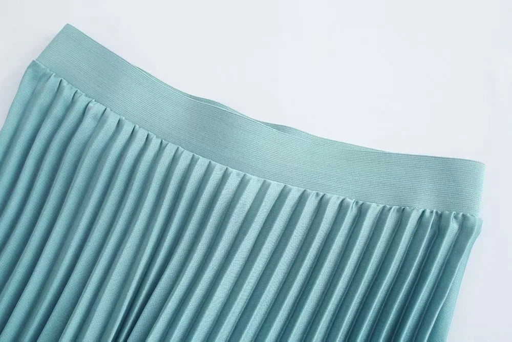 Dam Asymmetrisk Midi Kjol Rynkad Polyester-6