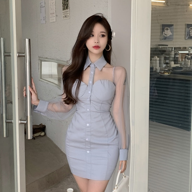 Damklänning Off Shoulder Mini Mikrofiber Med Långa Ärmar 8