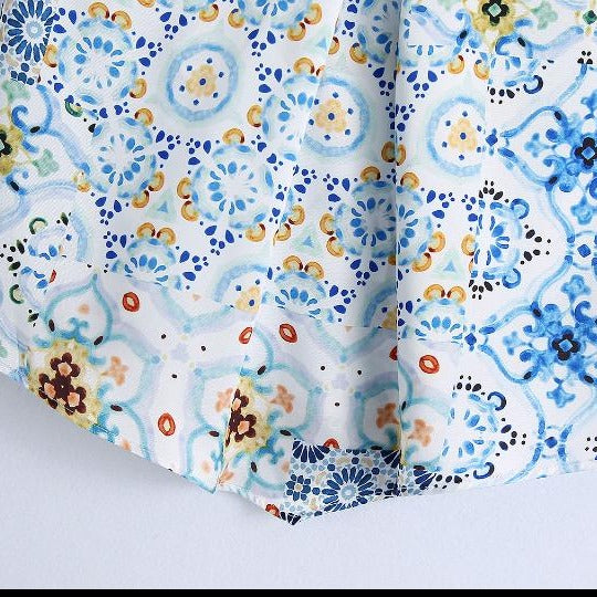 Dam Spaghettitopp Geometrisk Polyester Festtoppar-4