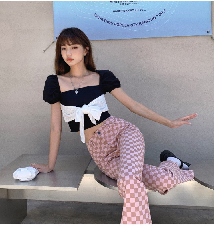 Dam Ridbyxor Avslappnad Bomull med Hög Midja och Praktiska Fickor-6