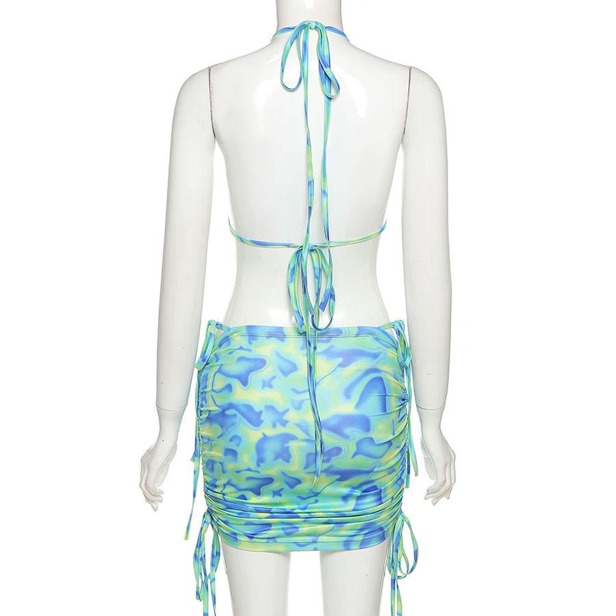 Dam Bikini Abstrakt Mönster Polyester-Spandex-3