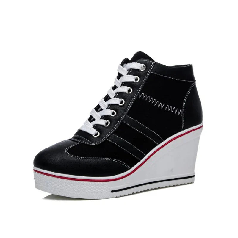 Variant image for Kvinna Kilsneaker Modern Canvas Hög Häl Komfortabel-19