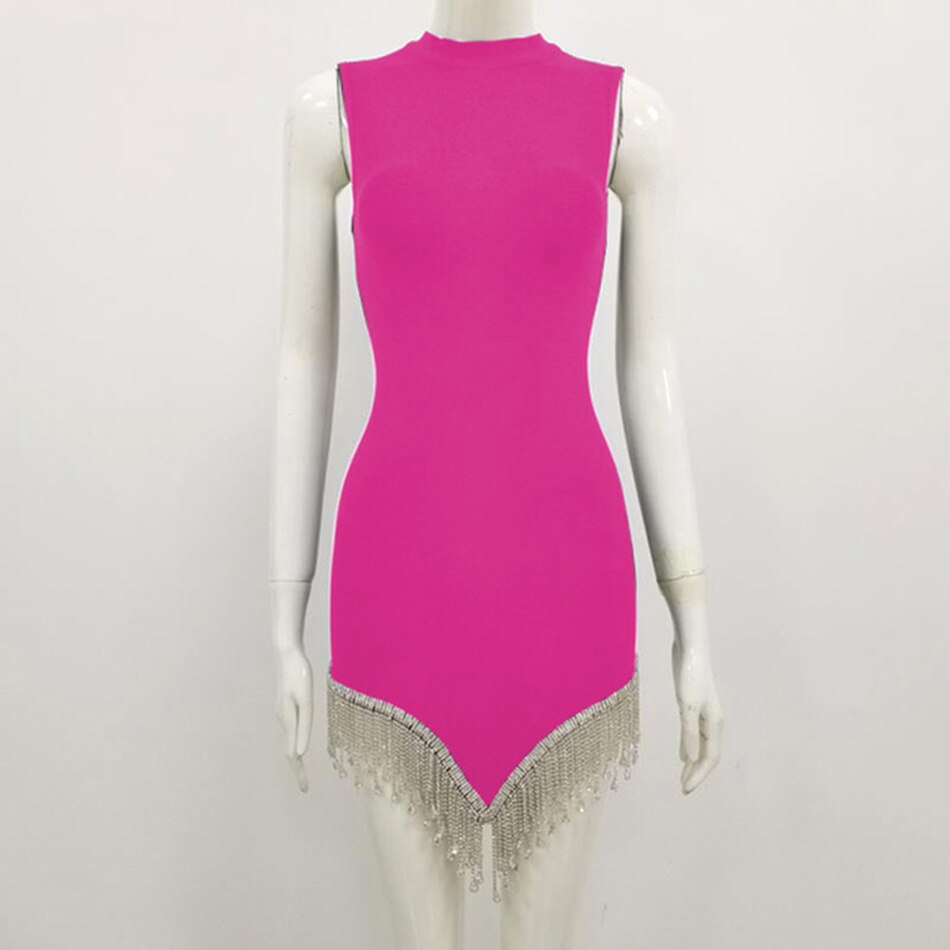 Variant image for Kvinna Miniklänning Ärmlös Glittrig med Strassdetaljer-3