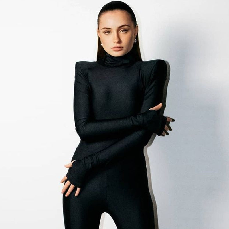 Dam Bodysuit Långärmad Monokrom Polyester-3