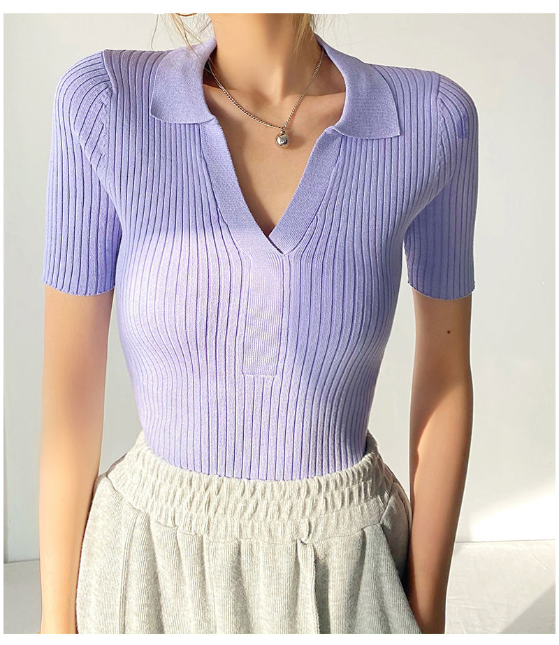 Dam Bodysuit Kortärmad Randig Nylon Viskos-5