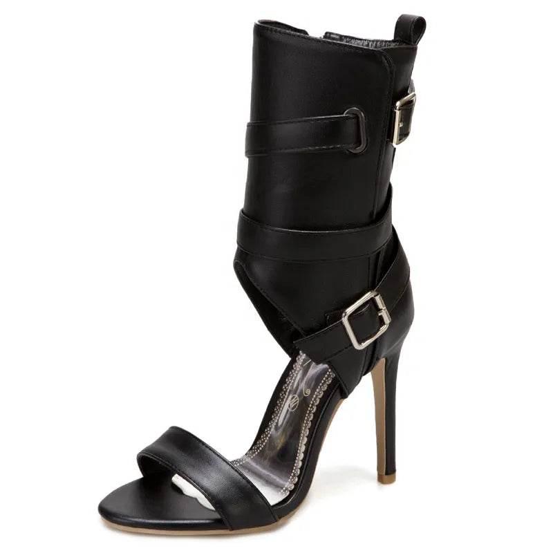 Variant image for Sandaler Dam Ankelrem PU Material Hög Klack 8 cm-1