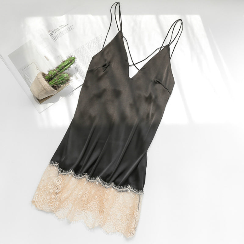 Dam Nattklänning Blommiga Detaljer Satin Spandex-3