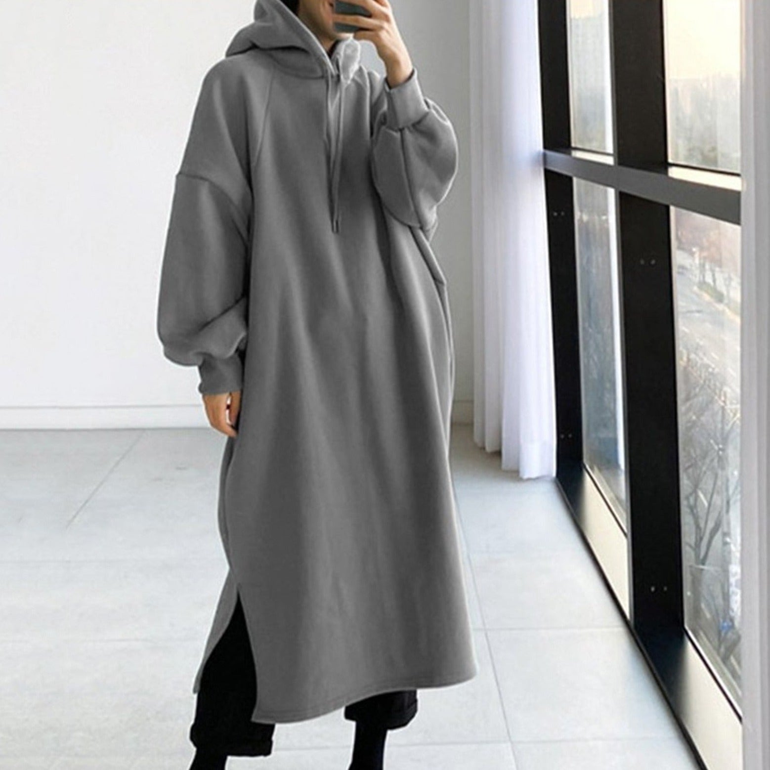 Hoodie Herr Långärmad Casual Bomull 1
