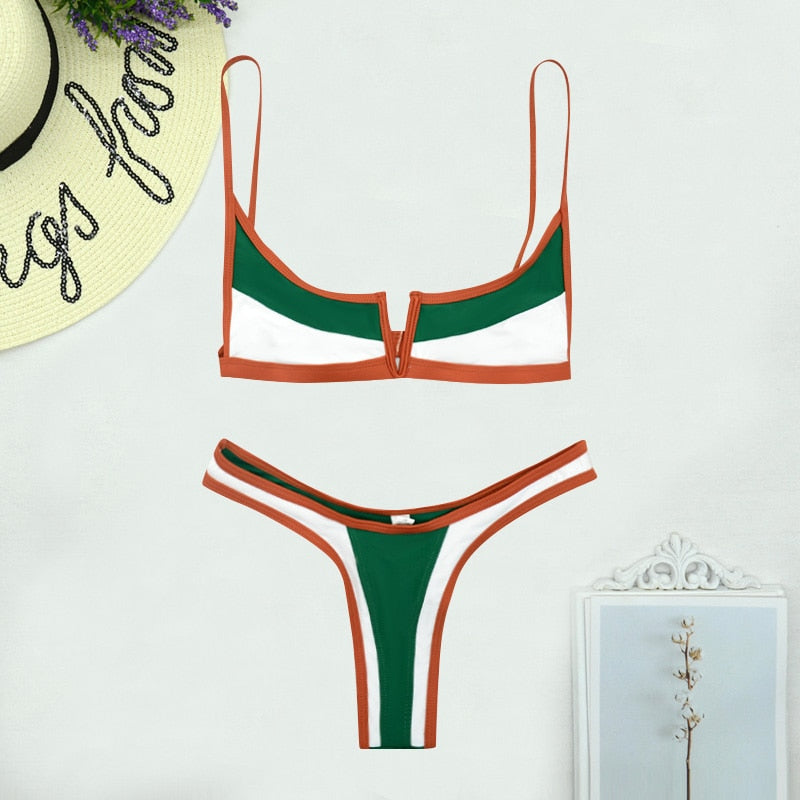 Variant image for Dam Tvådelad Bikini Låg Midja Nylon för Badkläder-37