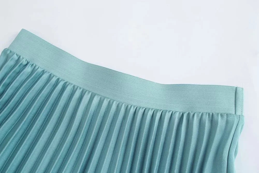 Dam Asymmetrisk Midi Kjol Rynkad Polyester-3