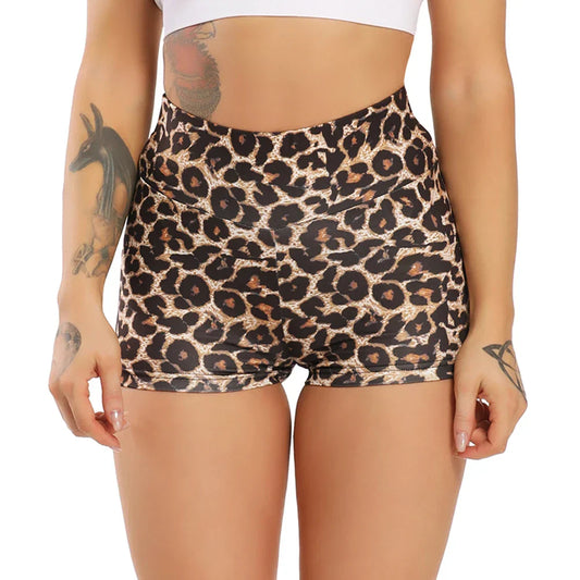 Dam Idrottshortar Hög Midja Flexibelt Material-1