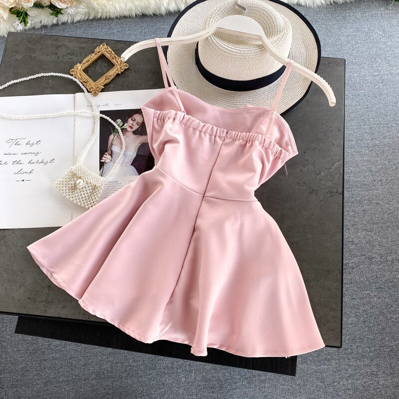 Dam Blus Spaghetti Band Polyester Ruffles Avslappnad Passform-2