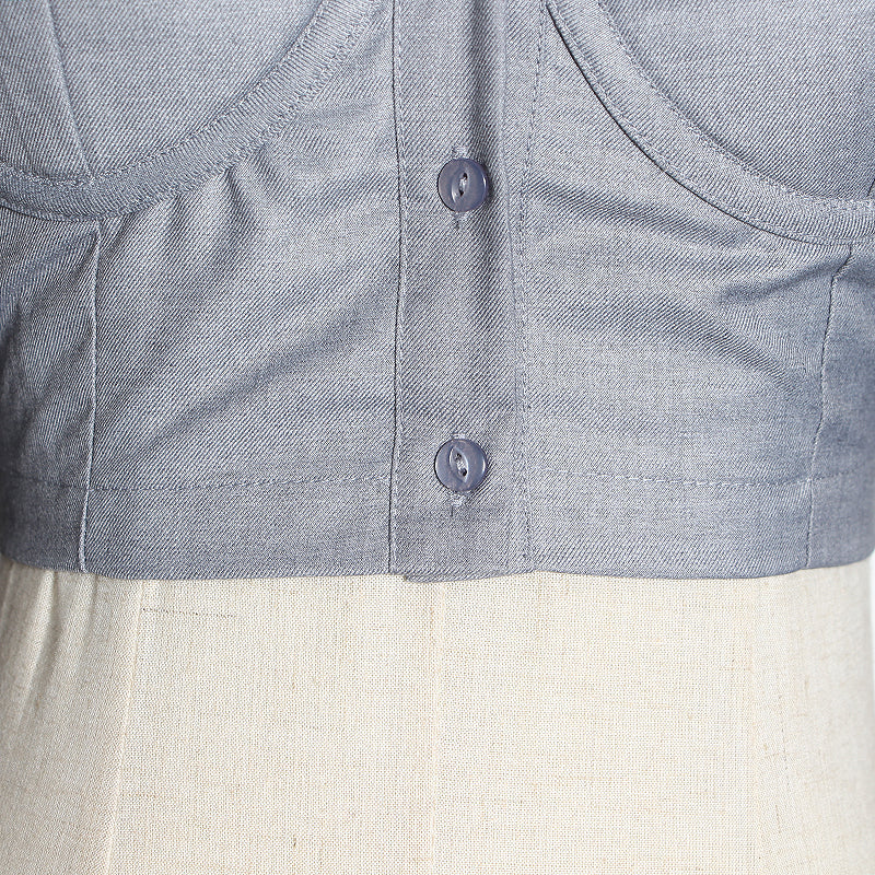 Dam Off-Shoulder Crop-Top med Lykta Ärmar i Bomull och Polyester-5