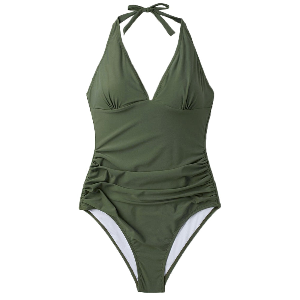 Baddräkt Dam V-ringning Mjuk Polyester Shaping 4
