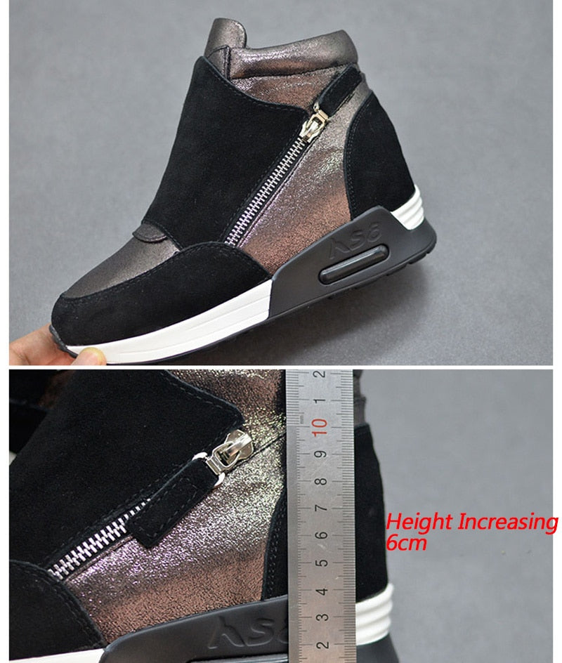 Kvinnor Kilsneakers Modern Design Nötkött Velor-6