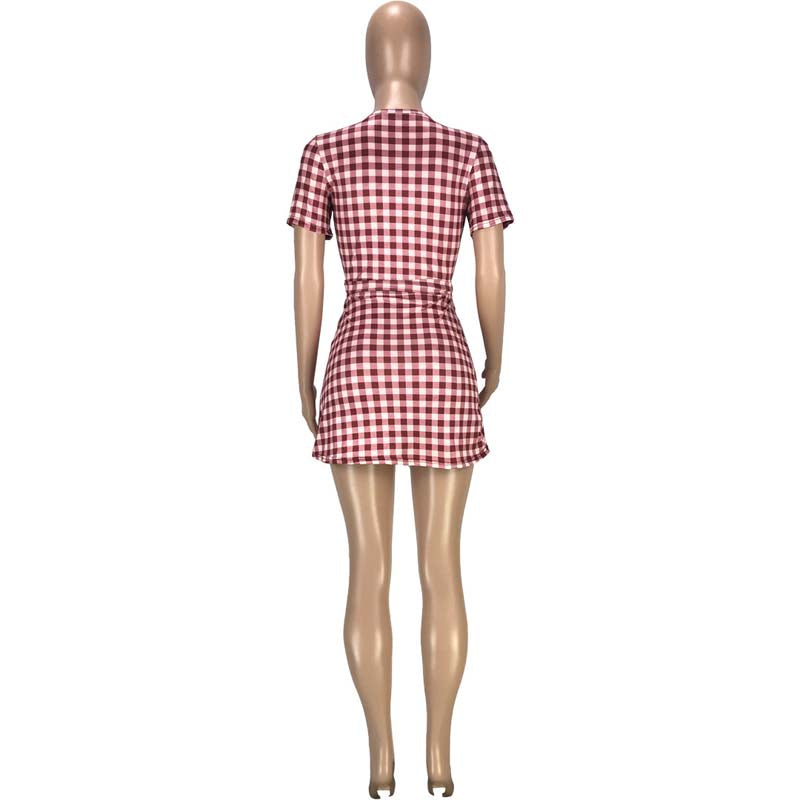 Fina Dam Klänningar A-Linje V-Hals Mini Polyester-6