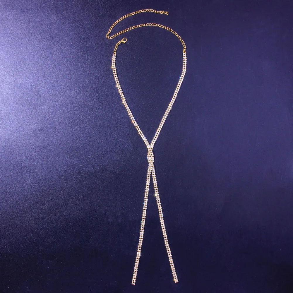 Dam Halsband Geometrisk Design med Strass i Koppar 5