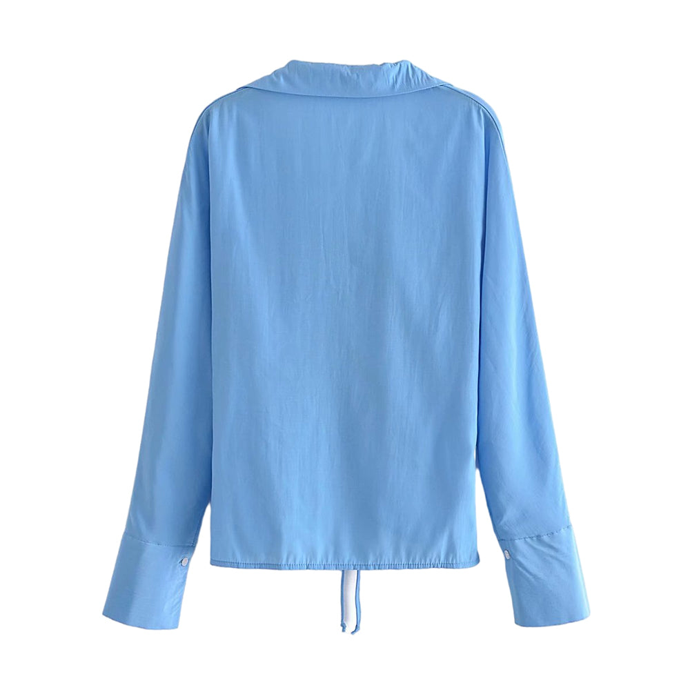 Dam Blus Långärmad V-ringad Polyester-2