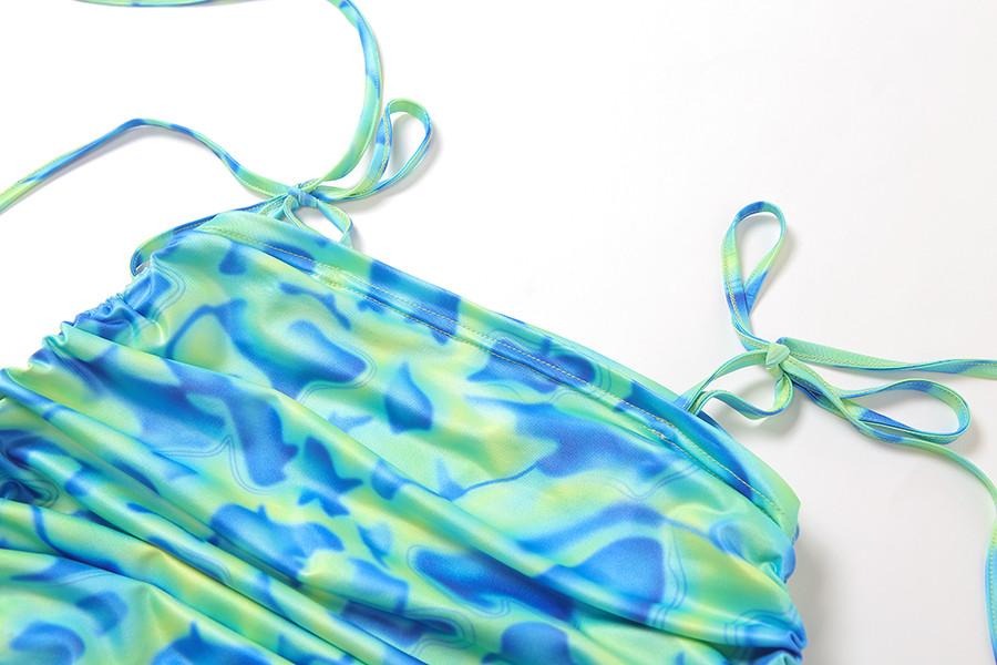 Dam Bikini Abstrakt Mönster Polyester-Spandex-4