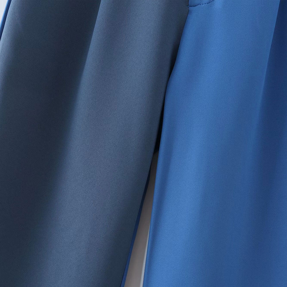 Dam Hög Midja Byxor Trefärgad Patchwork Polyester Ankel-längd-5