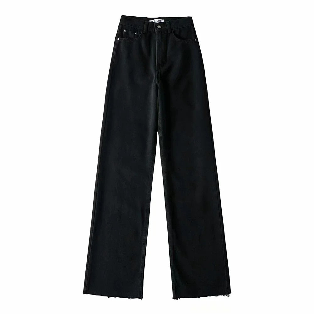 Dam Jeans Hög Midja Mjuk Bomull 7