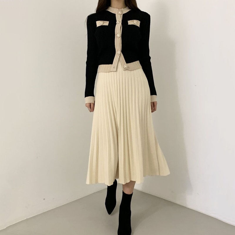 Kvinnors Kjoluppsättning Elegant Akryl Polyester-4