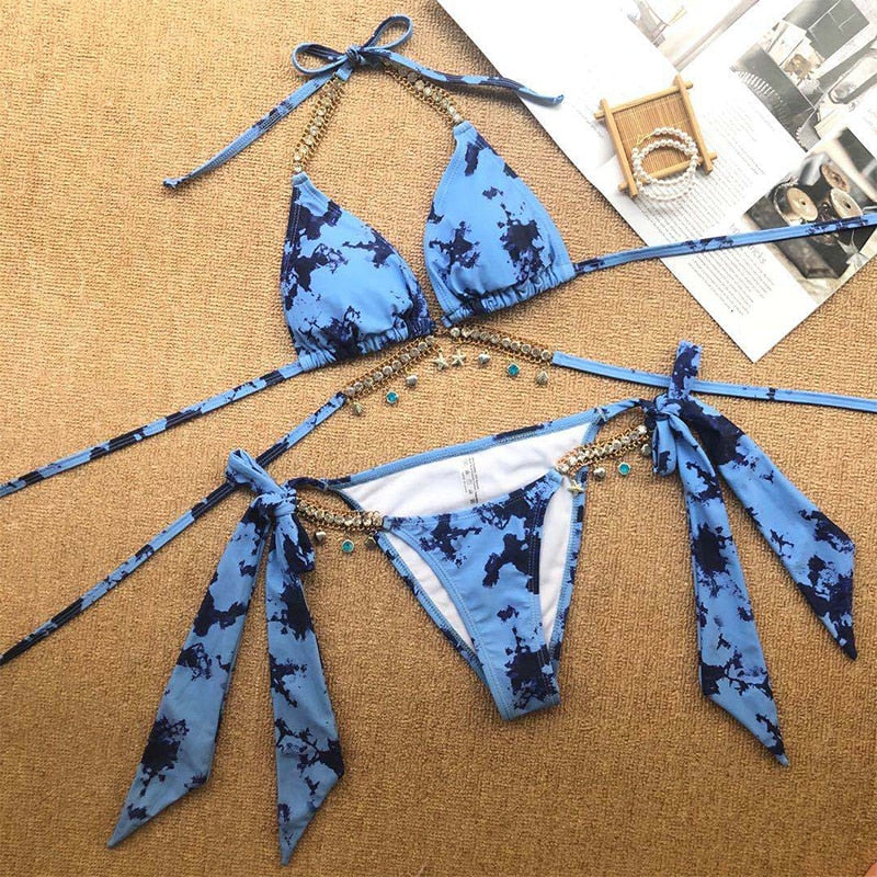 Variant image for Dam Bikini Tvådelad Djurmönster Polyester Spandex-8