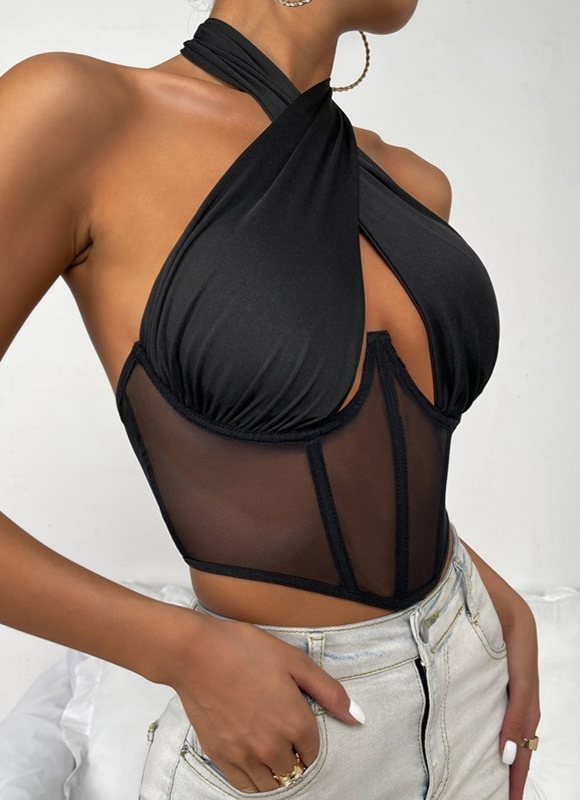 Dam Off Shoulder Topp Högkvalitativt Material Elegant Design-2