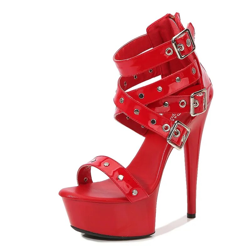 Variant image for Dam Sandaler Gladiator Hög Klack Läder 8 cm Plattform-21