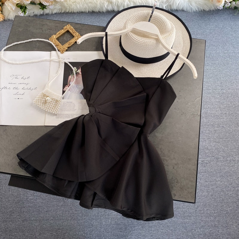 Dam Blus Spaghetti Band Polyester Ruffles Avslappnad Passform-3