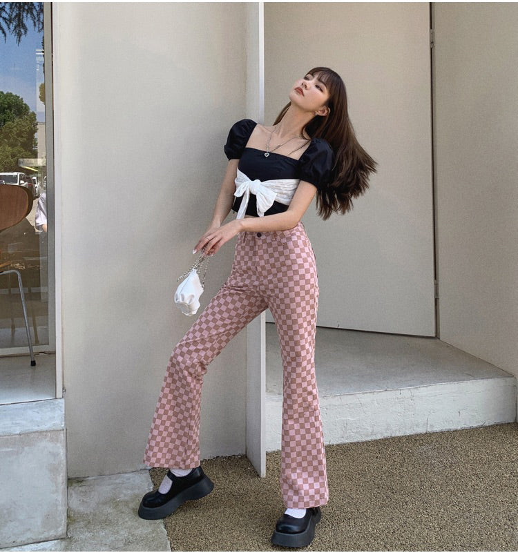 Dam Ridbyxor Avslappnad Bomull med Hög Midja och Praktiska Fickor-4