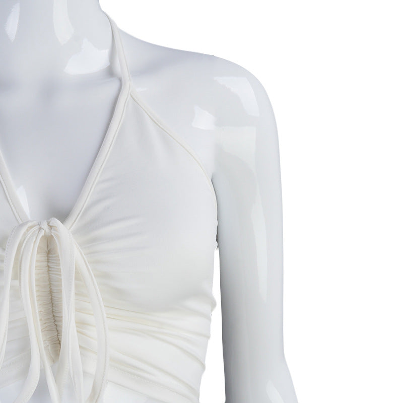 Dam Skördetopp med Dekoration Polyester-Spandex för Sommar-6