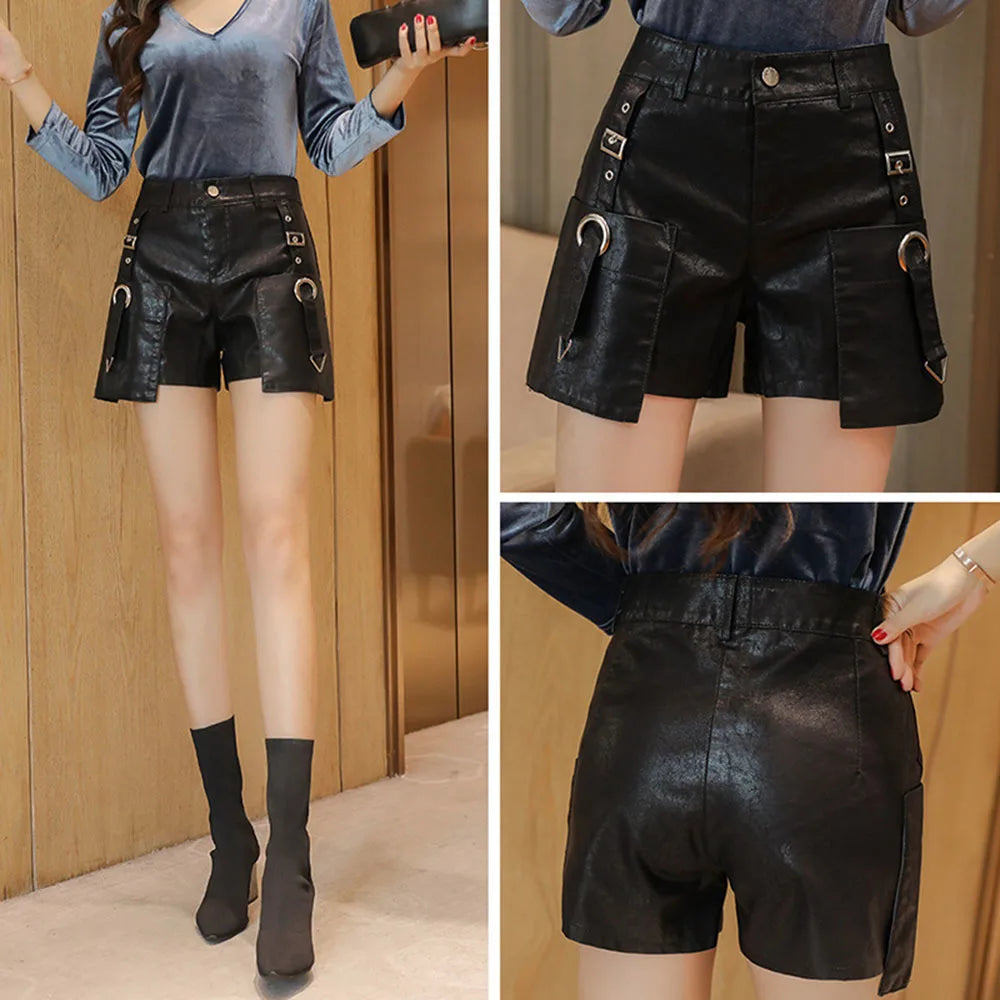 Herr Shorts Monokrom Polyester med Knappstängning och Rymliga Fickor-3