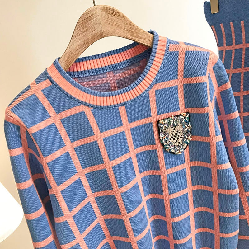 Kvinnors Rockset Långärmad Topp Minikjol Bomull-4