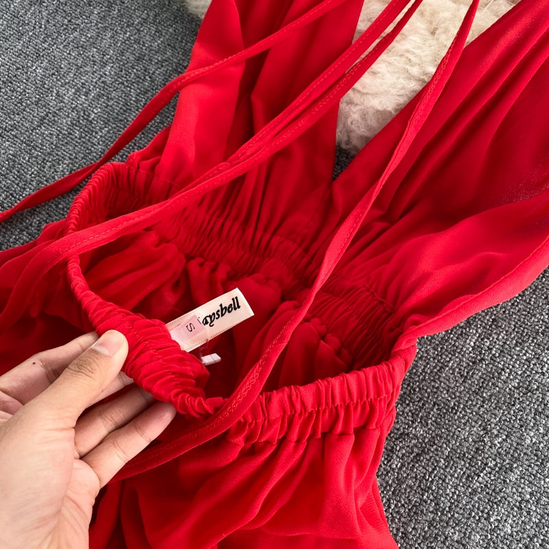 Maxi Klänning Dam Ryggfri Polyester för Formella Tillfällen-4