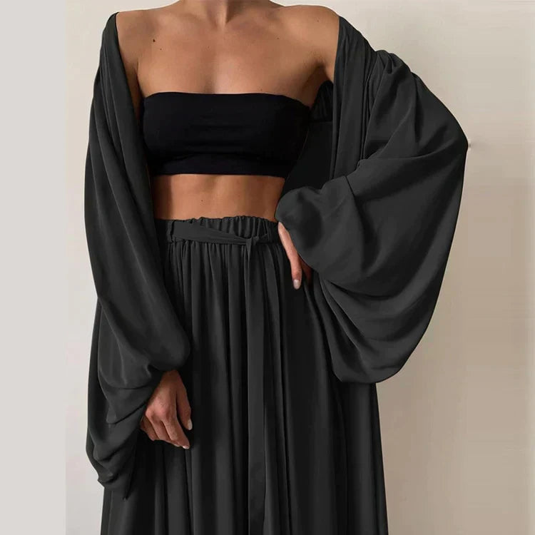 Kvinnors 3-deluppsättning Elegant Mångsidig Design Högkvalitativt Tyg-2