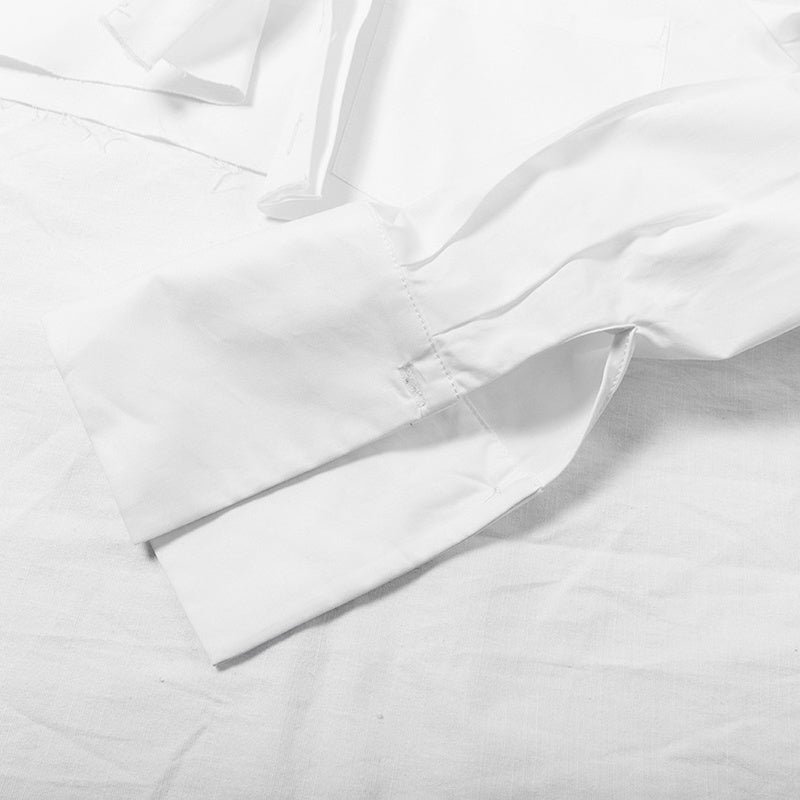 Dam Skördetopp En-Knappstängning Bomull Polyester-6