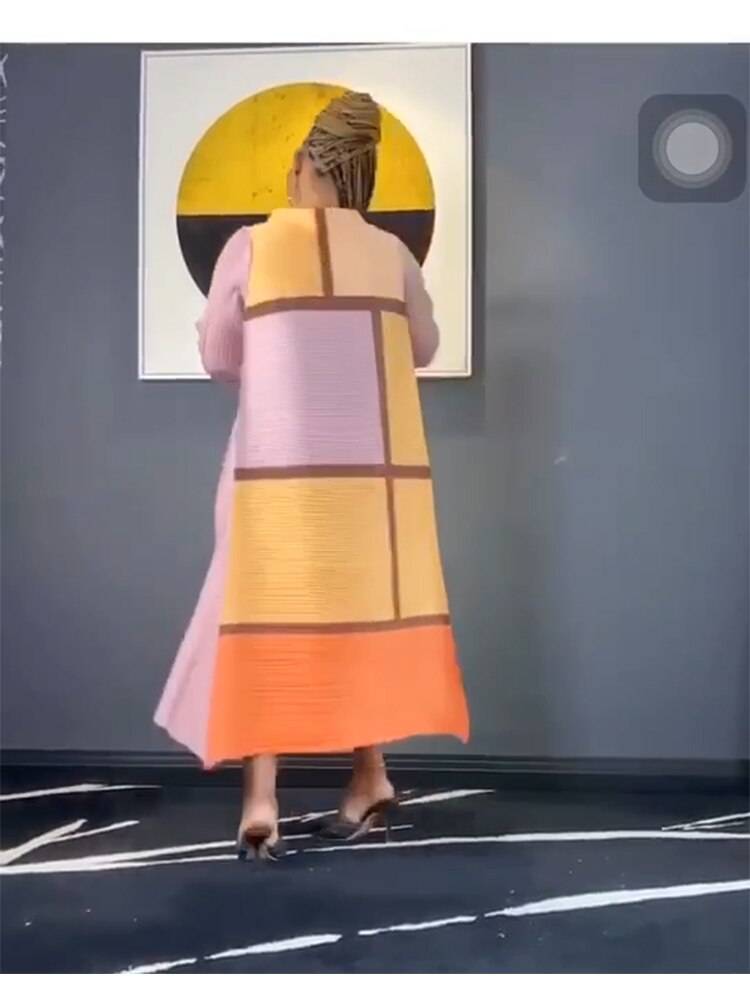 Kvinnors Midi Klänning Flödande Polyester-4